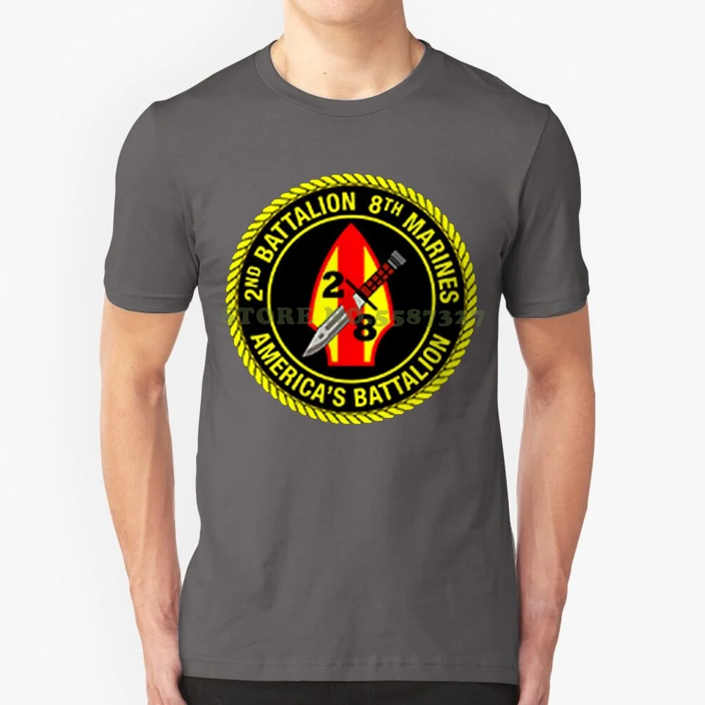 

Футболка Летняя известная одежда 2-й батальон 8-й морской пехоты Usmc морская корпорация Второй мировой войны черная рубашка с коротким рукаво...