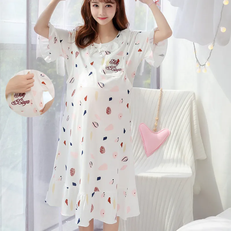 Ночные рубашки для кормления грудью одежда сна ночная сорочка мам Пижама платье