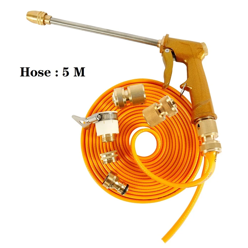 with 5m Hose Пистолет для мойки авто насос Самовсасывающий высокого давления авто Электрический Открытый Портативный водяной пистолет чистящее устройство для автомобиля дома сад мыть - Цвет: with 5m Hose