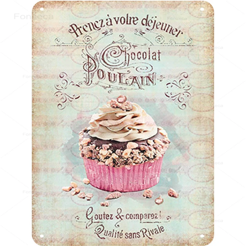 Винтажные кофейные десерты металлические знаки современная минималистичная