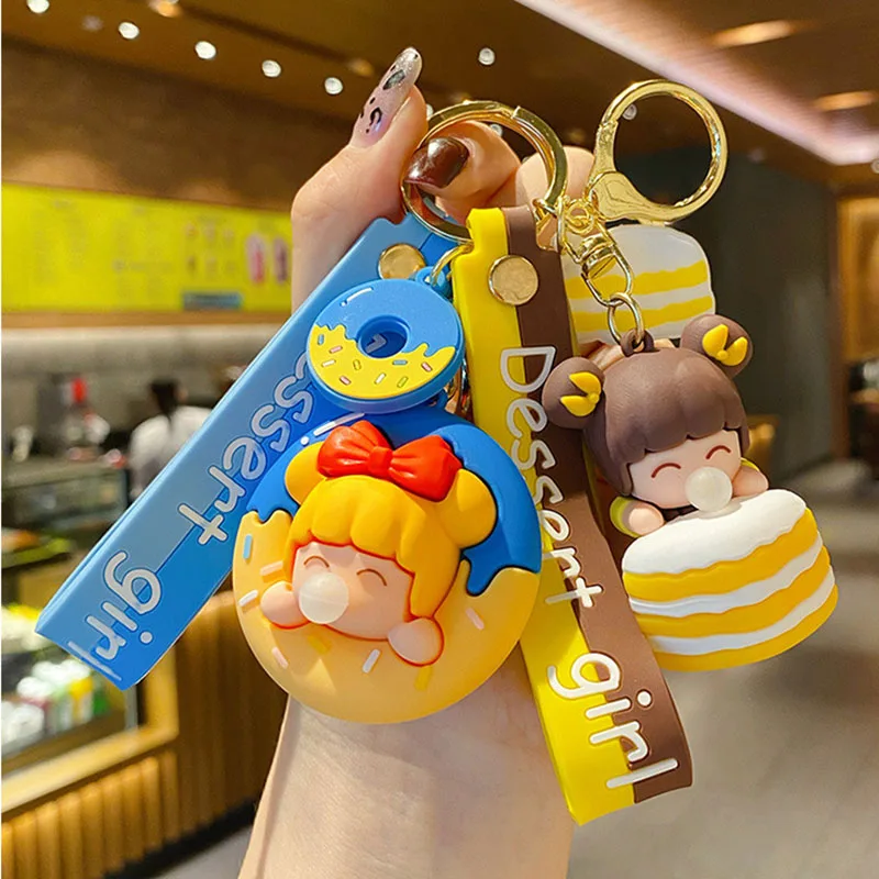 Милый пузырьковый десерт для девочки конфеты брелок с мультяшным пончиком куклы