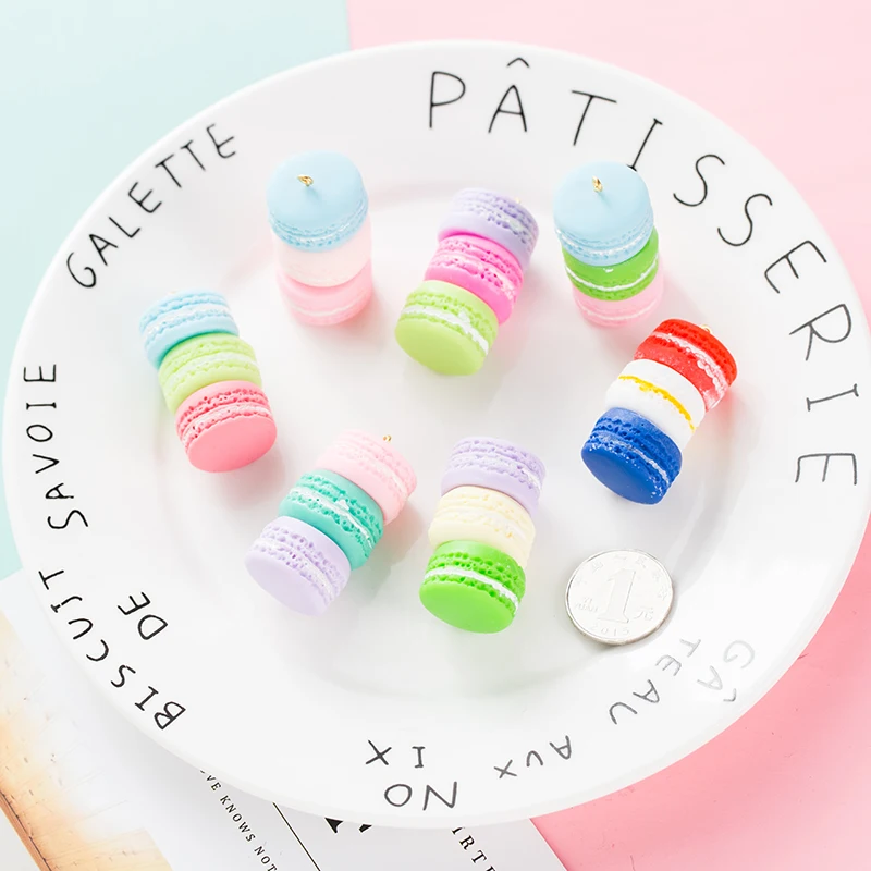 3 шт./лот резиновые трехслойные Подвески в виде макарона для женщин брелок ключей