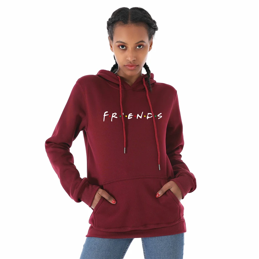 

2020 Spring Women Hoodies FRIENDS Hooded Sweatshirt Casual Warm Loose Hoodies Friends Letter Print Long Sleeve Hoody Sweatshirt