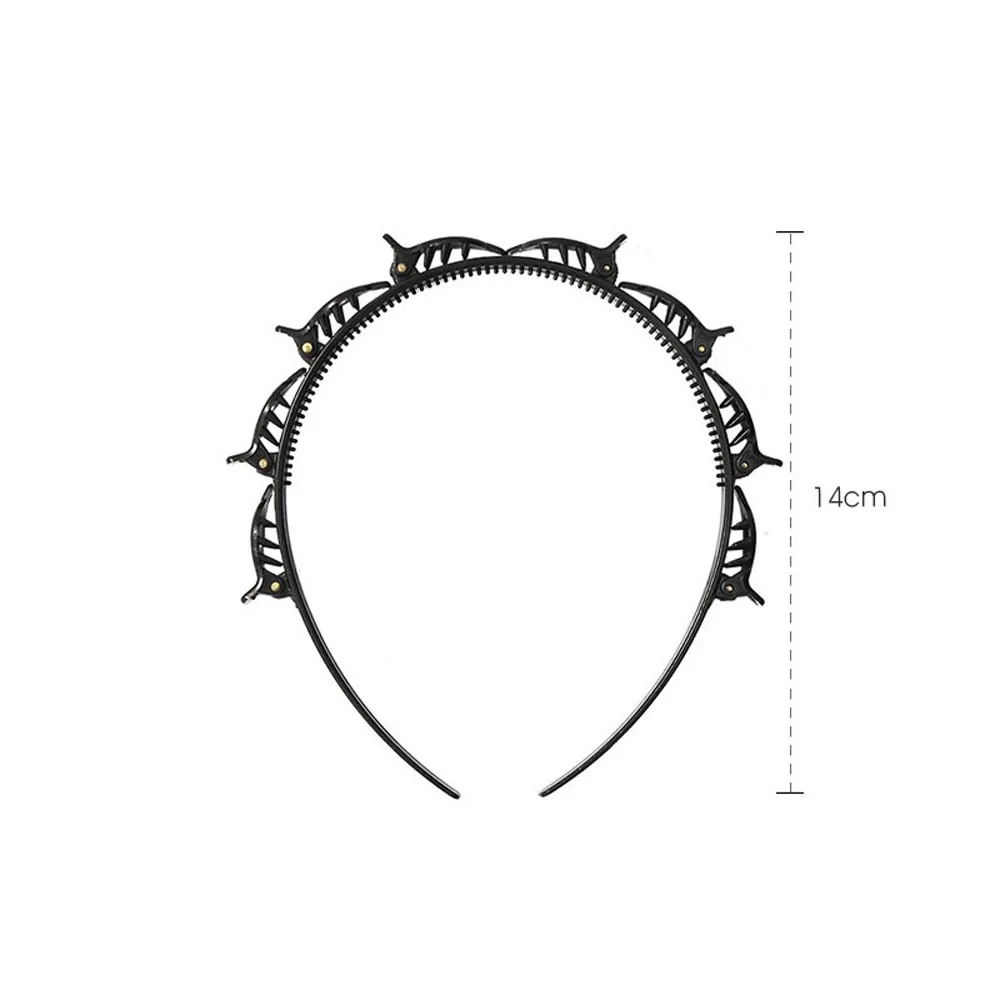 

2021 Fashion Korean style Double Layer Band Twist Plait Clip Front Hairpin Headband Beauty Tool Clip Headband Hair Accessory