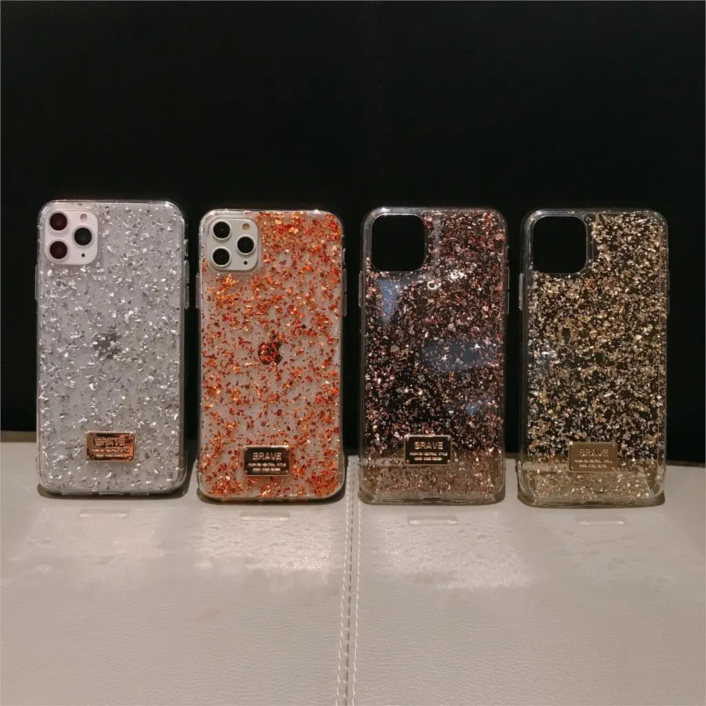 Блестящий металлический чехол из эпоксидной смолы для iphone 11promax 6 6s 7 8plus x xsmax |