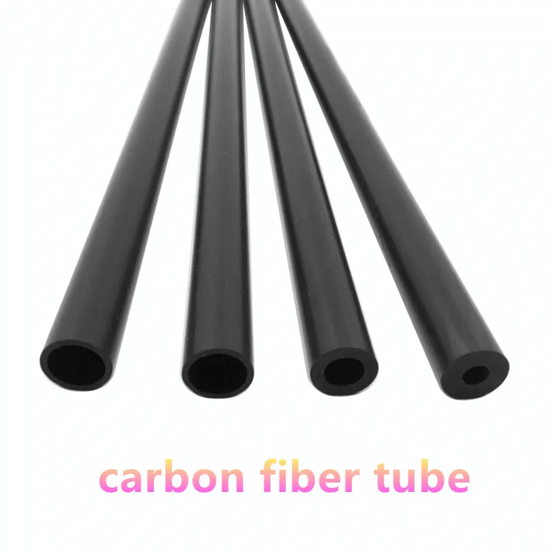 1pc Carbon fiber tube hollow carbon tube steam molding pipe carbon rod for model aircraft DIY helicopter fixed wing parts tents