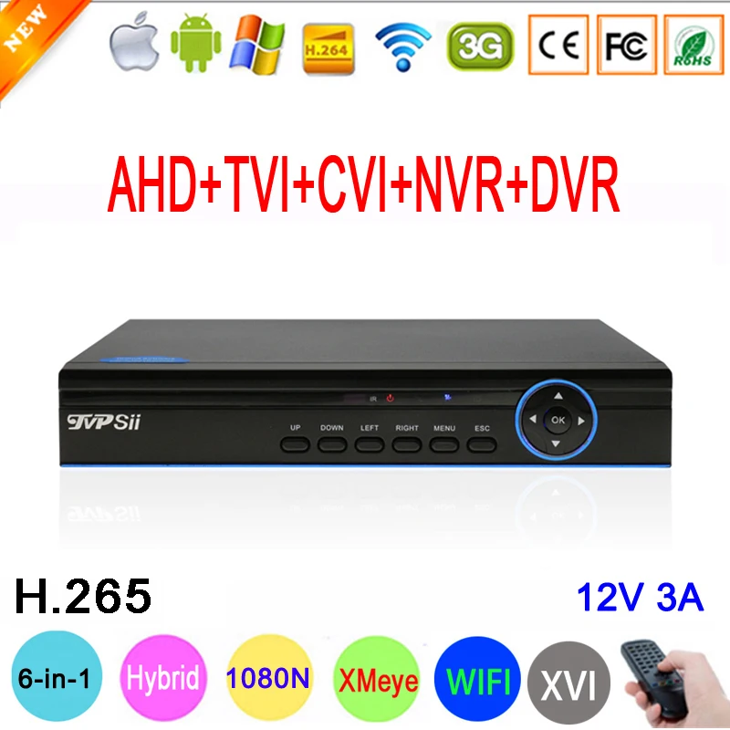 1080 P, 960 P, 720 P, 960H CCTV камера XMeye Hi3521D 16 каналов 16CH 6 в 1 коаксиальный Гибридный XVI 1080N CVI TVI NVR AHD DVR