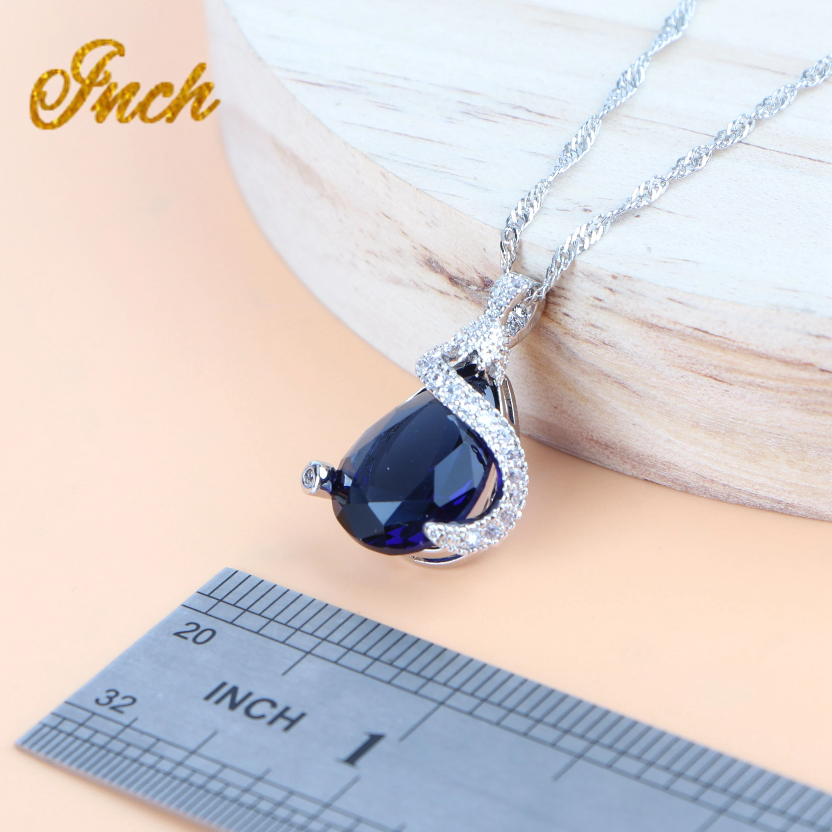 Женский Свадебный костюм Комплект украшений из серебра 925 пробы с синим