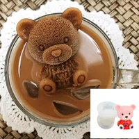 3d toy knitted bear silicone mold fondant cake border moulds chocolate mould cake decorating tools kitchen baking accessories