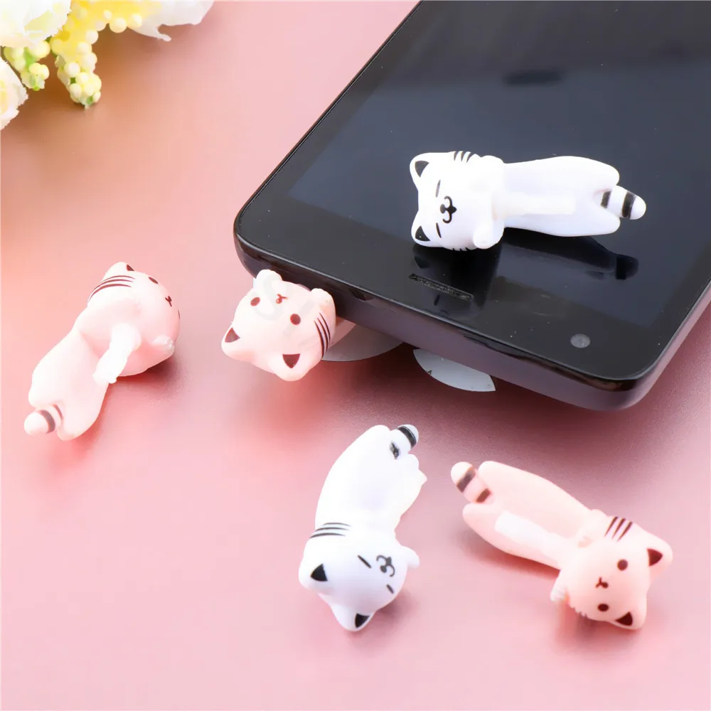 cute cat earphone dust plug aux jack interface dust protection universal 3 5mm phone plug cell phone accessories for iphone free global shipping