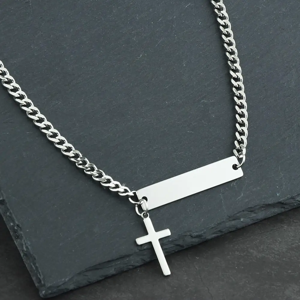 Женское Двухслойное ожерелье из нержавеющей стали с гравировкой | Украшения и