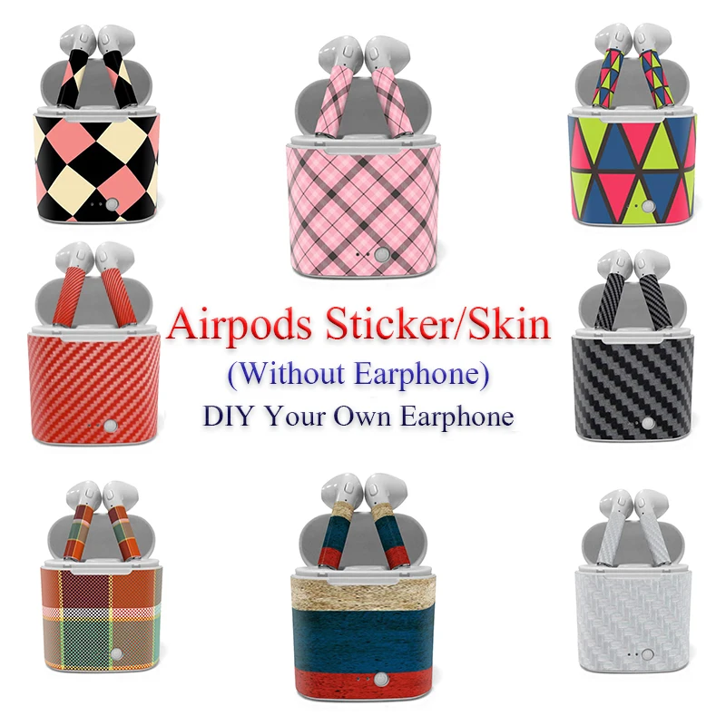 Беспроводные наушники I7s Tws из углеродного волокна наклейки в полоску для i7s TWS