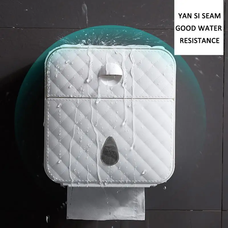 

Toilet Roll Holder Waterproof Paper Towel Holder Wall Mounted Wc Roll Paper Stand Case Tube Storage Box Bathroom Accesso
