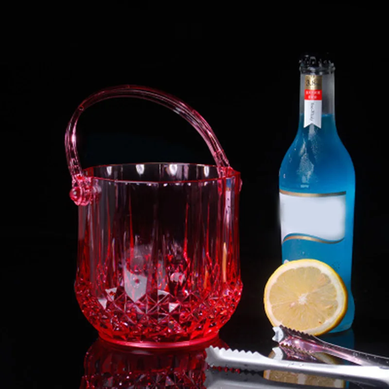 1 шт ведро прозрачное круглое вина со съемной ручкой для ресторана KTV бар акрил @