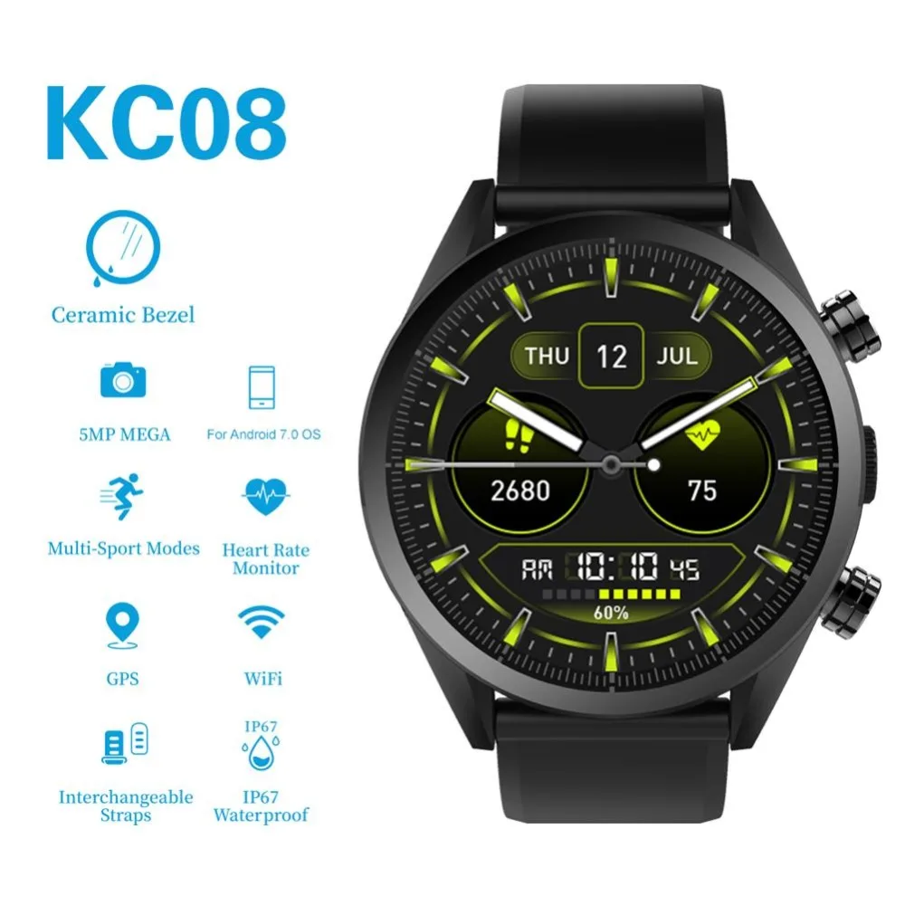 696 KC08 новые модные мужские 4G Смарт-часы 5MP HD камера gps 610 мАч большой емкости батареи водонепроницаемые спортивные часы Android 7,1