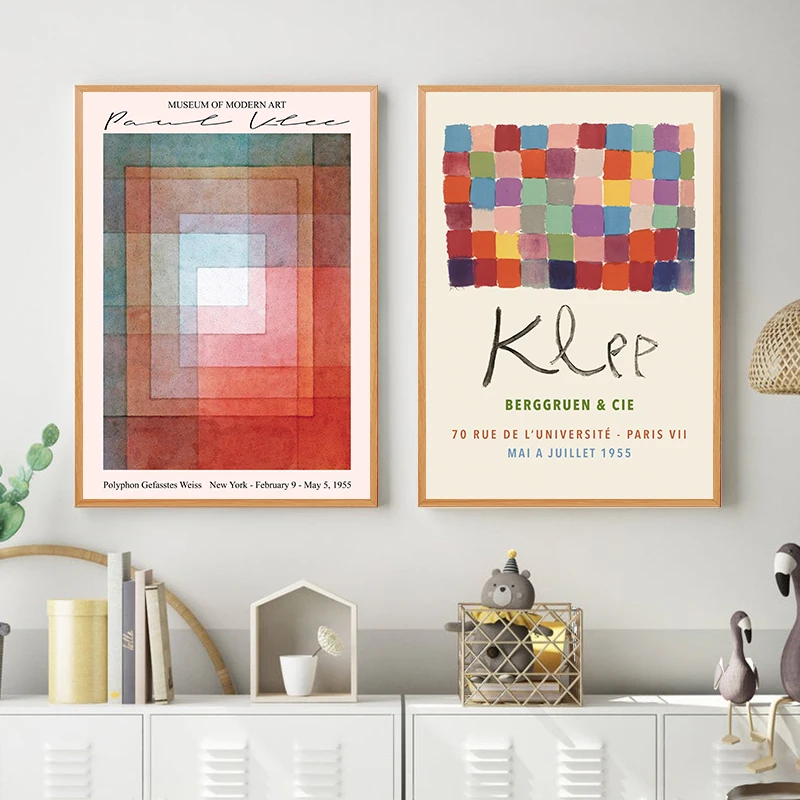 

Paul Klee classic abstract style modern decoration color painting exhibition poster canvas prints wall art picture decoration
