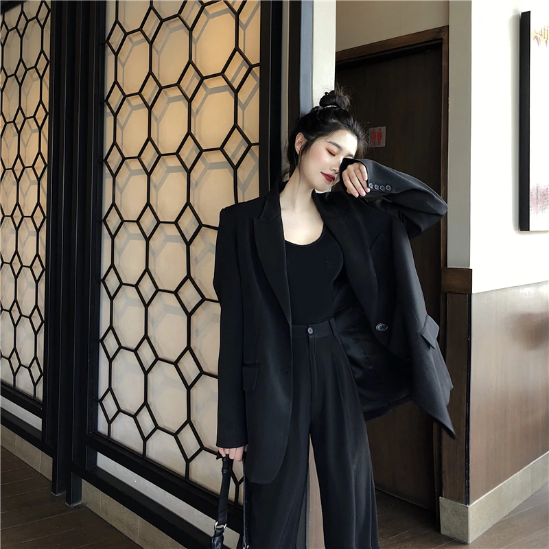 Женский однобортный пиджак и брюки офисная одежда | Женская