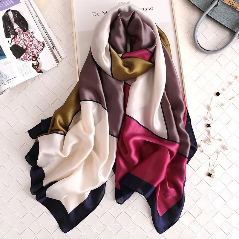 

2020 Luxury Brand Spring Autumn New Style Warm Silk Scarves Women Real Scarf Fashion Shawl Sun-resistant Beach Towel poncho