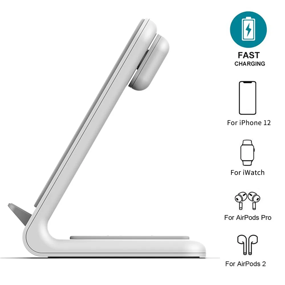 

GTWIN 15W Fast Charge 3 In 1 Wireless Charger For Iphone 12 Pro Charge Dock For Apple Watch 6 Wireless Charge Pad For Airpods P