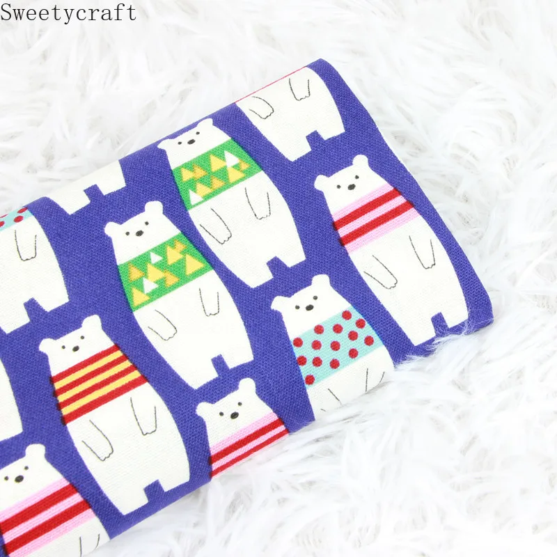 110x45cm Thick cotton fabric by Yard Cartoon Bear print tela algodon Handmade Sewing Patchwork Material Accessories Home Textile |
