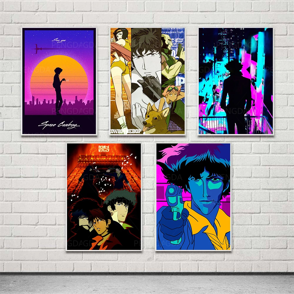

Wall Art Pictures Cowboy Bebop HD Prints Poster Home Decor Canvas Japanese Animation Paintings Modular No Frame For Living Room