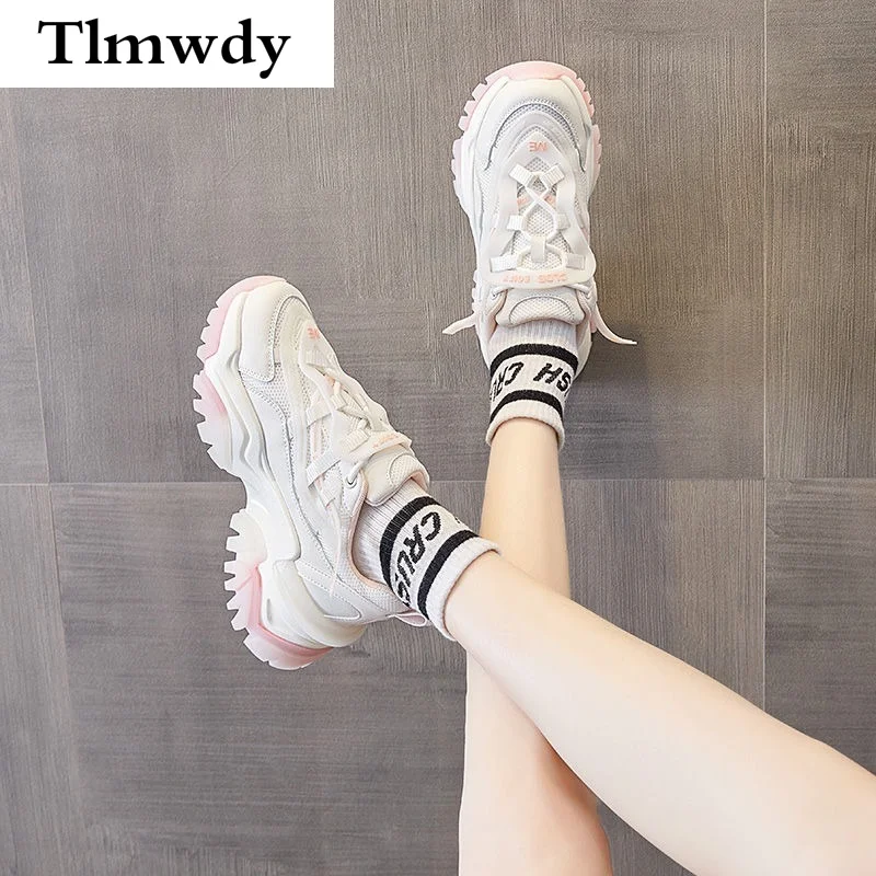 

2021 Women's Fashion Rainbow Sole Thick Sole Lightweight Comfortable Sneakers Casual Shoes Women Walking Shoes Vulcanized Shoes