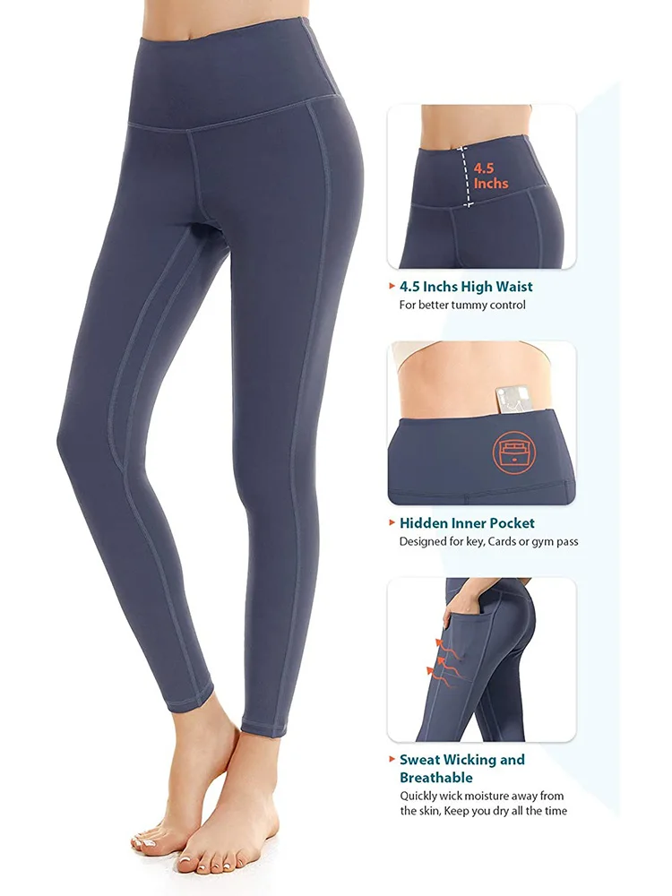 

High Waisted Womens Leggings Camo Skin Tight Flex Yoga Pants With Pockets Tummy Control Workout Pants Breathable Sexy Fitness