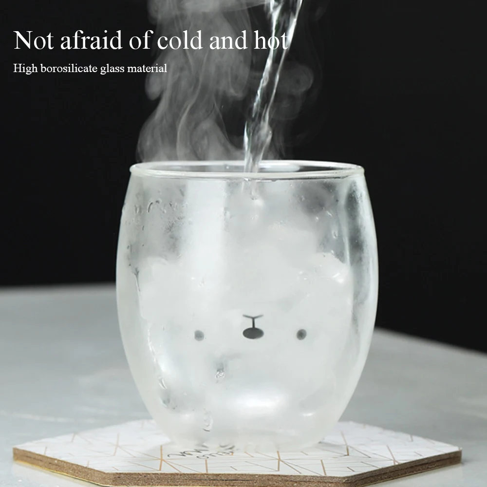 Креативный пивной стакан Lovely Bear термостойкая кофейная чашка с двойными стенками