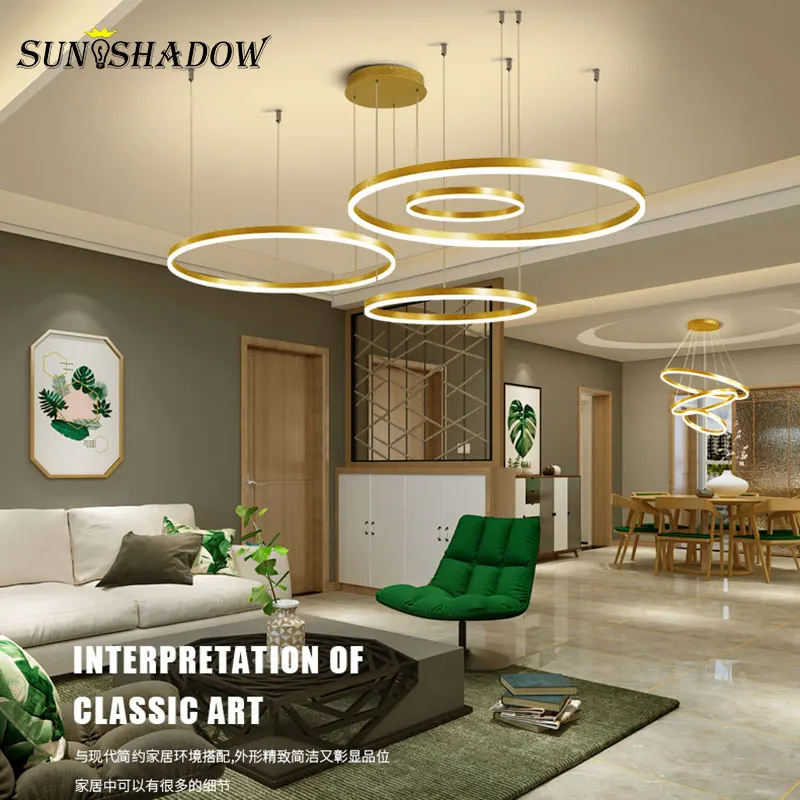 Fashion Modern Led Chandelier Circel Rings Ceiling Chandelier Lighting For Living room Dining room Hotel Lighting Fixtures Lamps