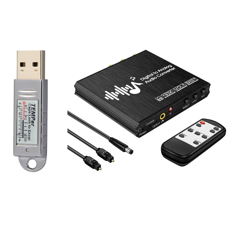 

1 Pcs USB Thermometer Sensor Data Logger Recorder & 1 Set Digital To Analog Audio Converter With Volume Control