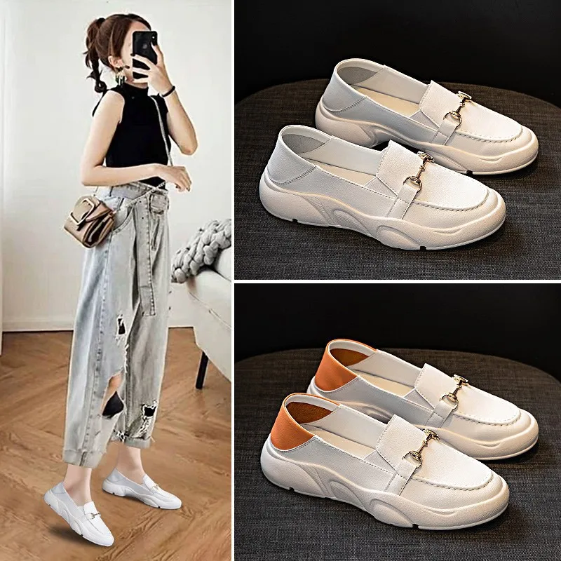 

Spring Women Flats Shoes Woman Genuine Leather Flats Ladies Shoes Female Cutout Slip On Ballet Flat Loafers Big Size