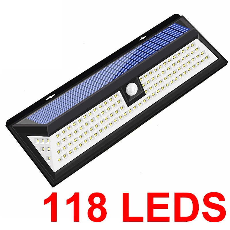 118LEDs Светодиодный садовый светильник, наружные настенные лампы для газонов, 136 светодиодный светильник на солнечной батарее, Ландшафтная декоративная садовая лампа на солнечной батарее - Испускаемый цвет: 118LEDs
