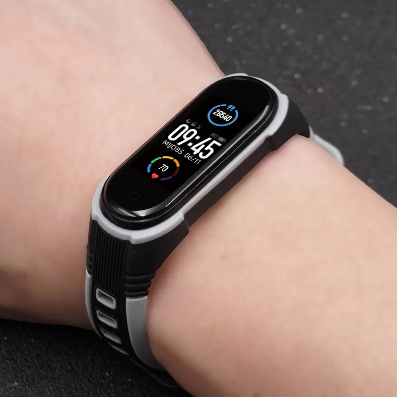 Модный ремешок для Mi Band 3 4 5 дышащий нейлоновый спортивный силиконовый сменный