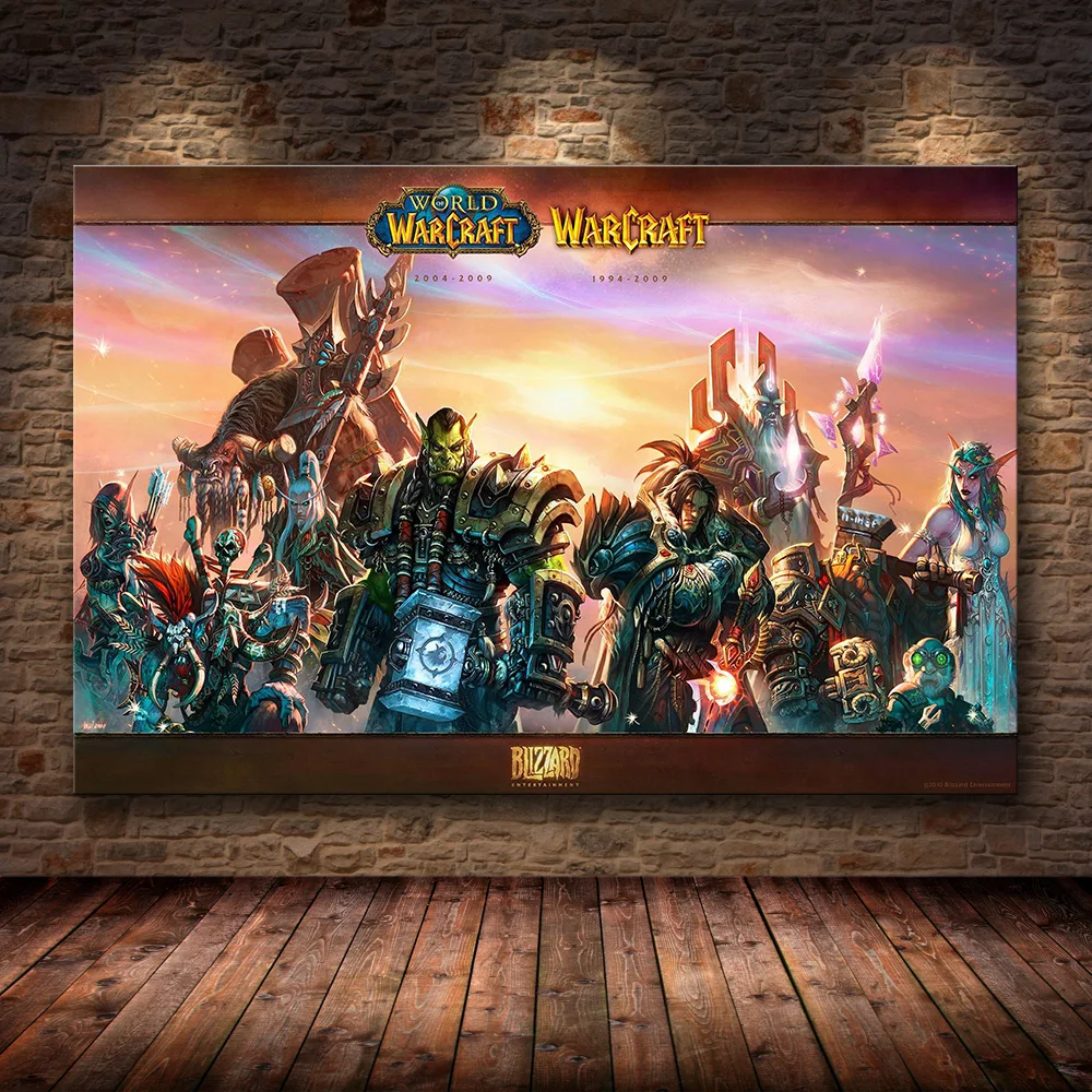 Карта мира Warcraft плакат Холст Картина настенное искусство наклейки отличная игра плакат мир обои с картой декор гостиной - Цвет: 07