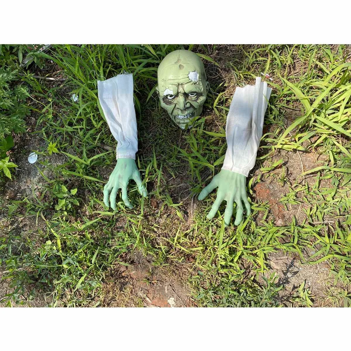 

Halloween Decoration Play Horror Buried Alive Skeleton Head & Claw Garden Yard Lawn Scary Skull Head & Hand Halloween Decoration