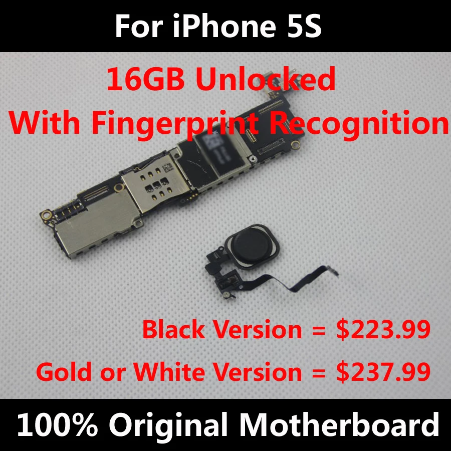 Полная функция оригинальная материнская плата для iPhone 5S 16 Гб разблокированная материнская плата с сенсорным ID логическая плата хорошая работа