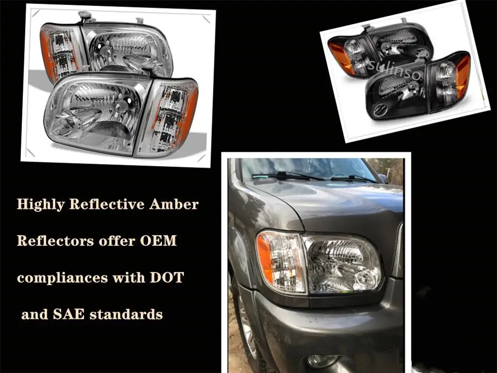 Сулинсо для Toyota-Tundra 2005-2007 фары для двойной кабины Sequoia с угловыми фарами водителя и пассажира аксессуары включены.