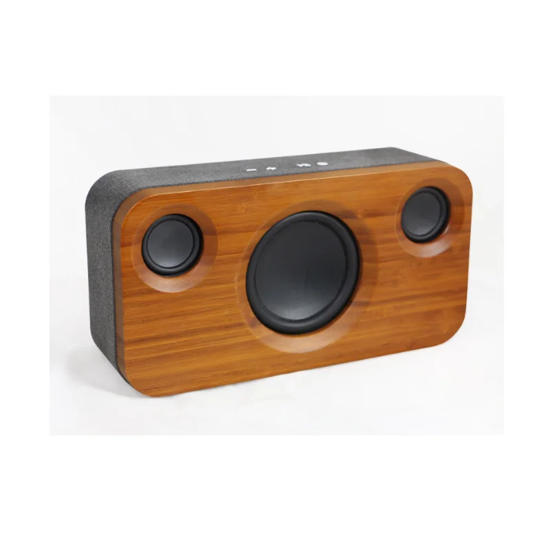 Bluetooth-Колонка 25 Вт Двусторонняя Беспроводная для дома из бамбукового дерева