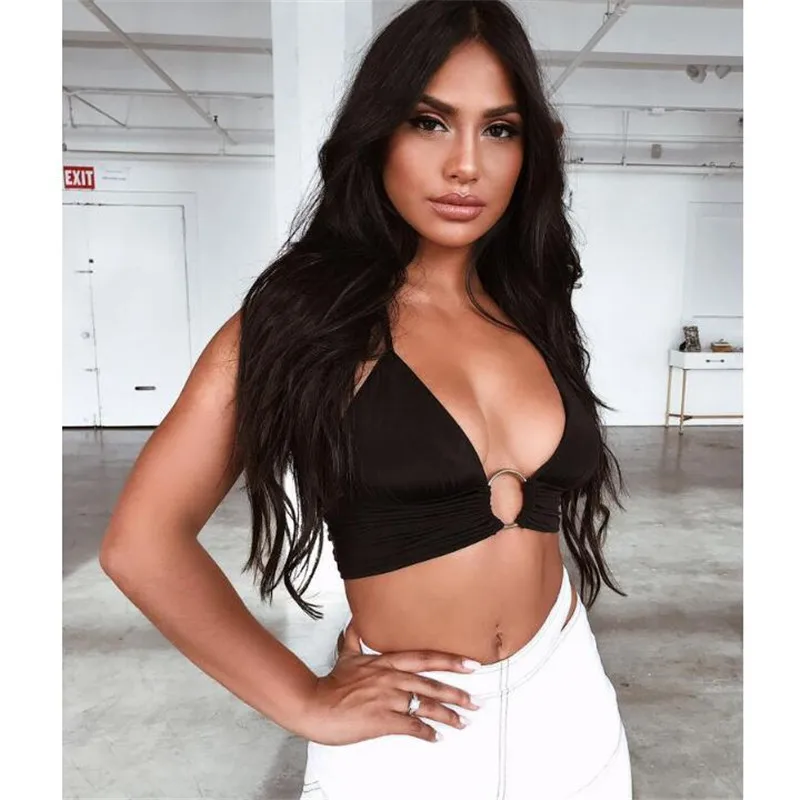 Женский укороченный топ с леопардовым принтом на бретелях открытой спиной