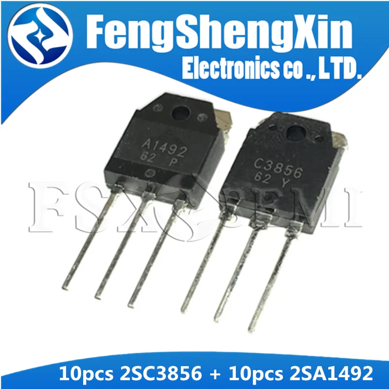 20 шт./лот 2SA1492 2SC3856 TO 3P 10 шт. A1492 + C3856 PNP Силовые транзисторы|Интегральные схемы| |