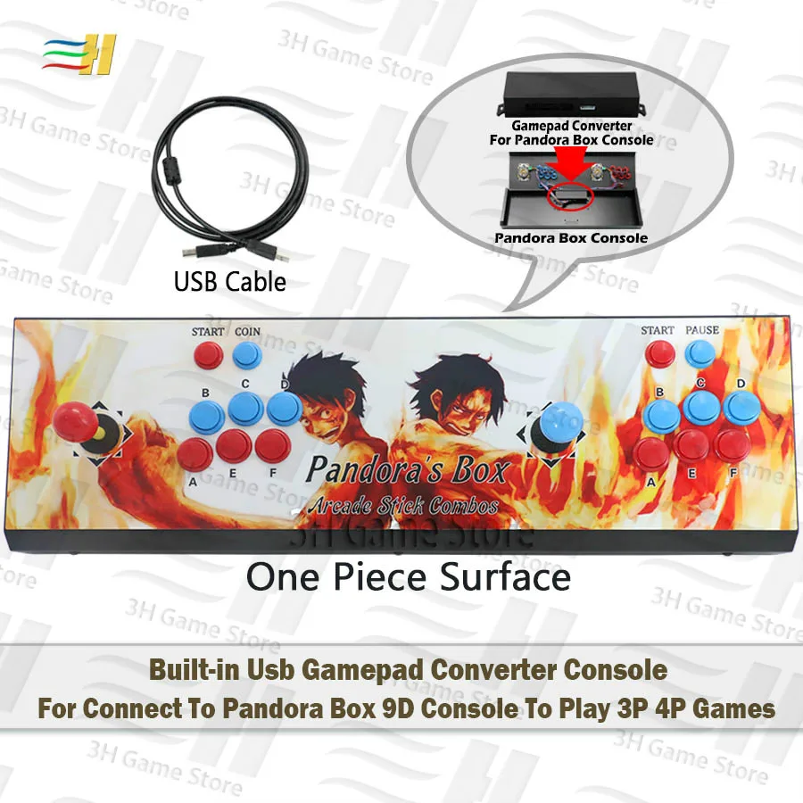 Встроенный Pandora Box 9D Usb конвертер геймпада консоль для подключения к Pandora Box 9D контроллер консоль для игры 3P 4P аркадная игра - Цвет: one piece
