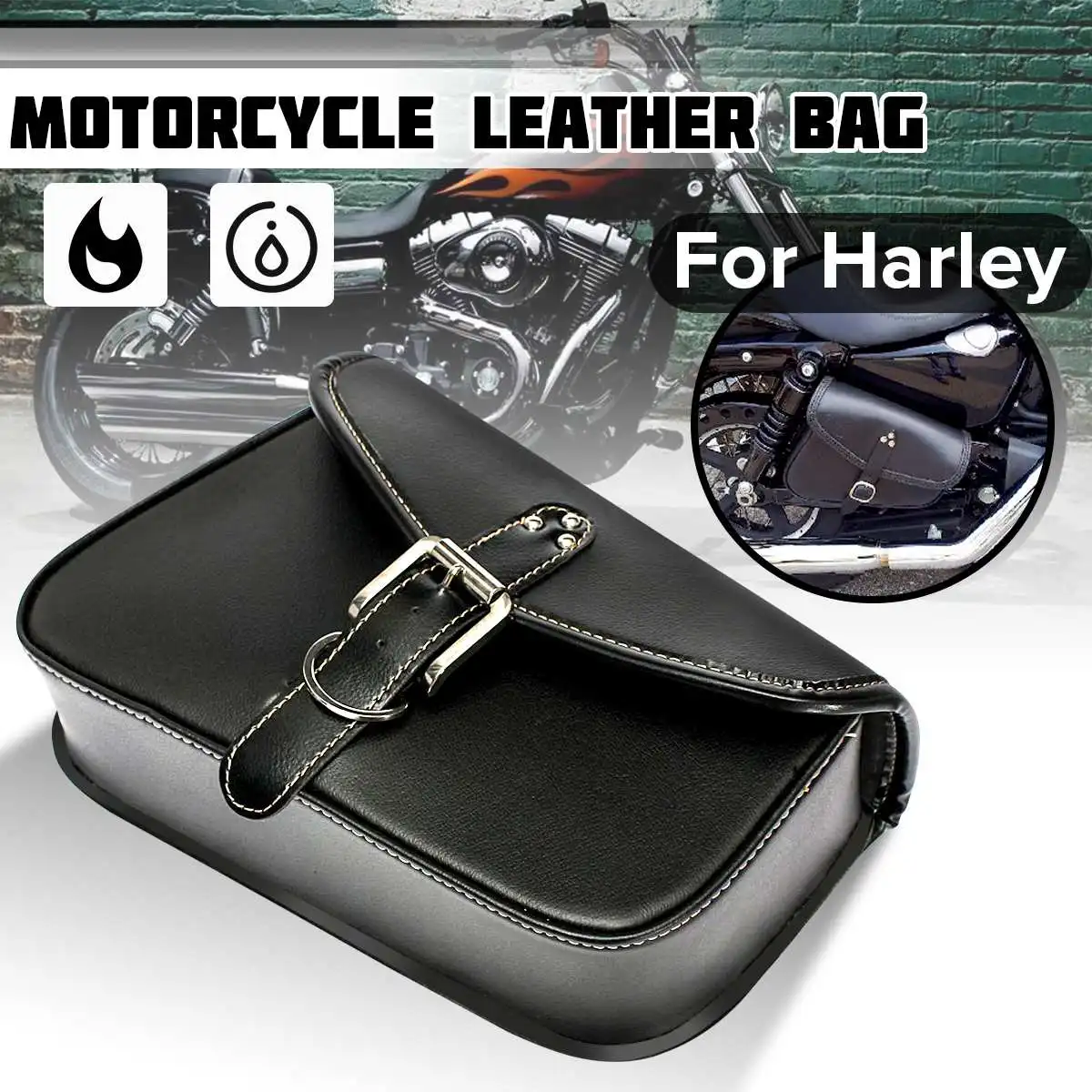 

Universal Motorcycle Scooter Saddlebag Side Tool Pouch Waterproof Gloves Luggage Storage Bag PU Leather For Honda/Yamaha/Suzuki