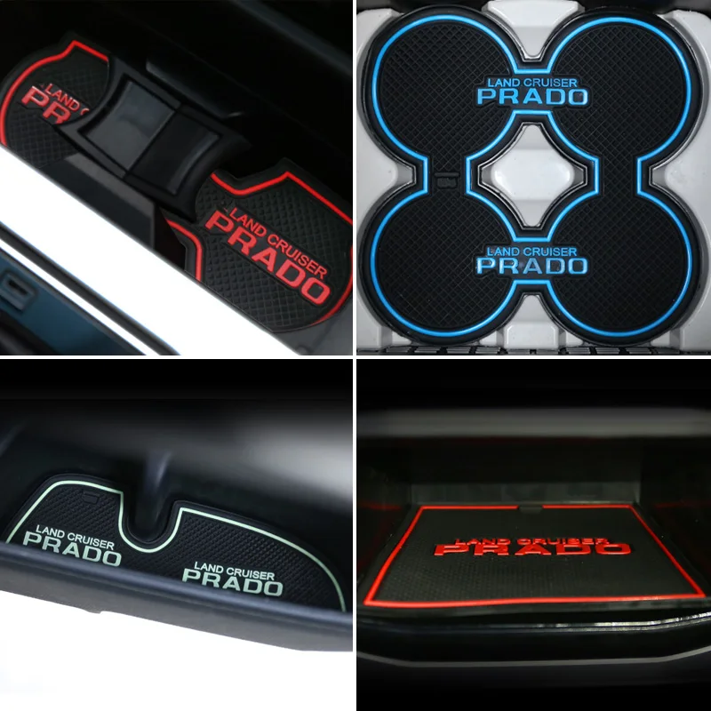 For Toyota Land Cruiser Prado LC150 2018 Accessories 15PCS Non-Slip Interior Styling Door Groove Mat Cup Mats | Автомобили и