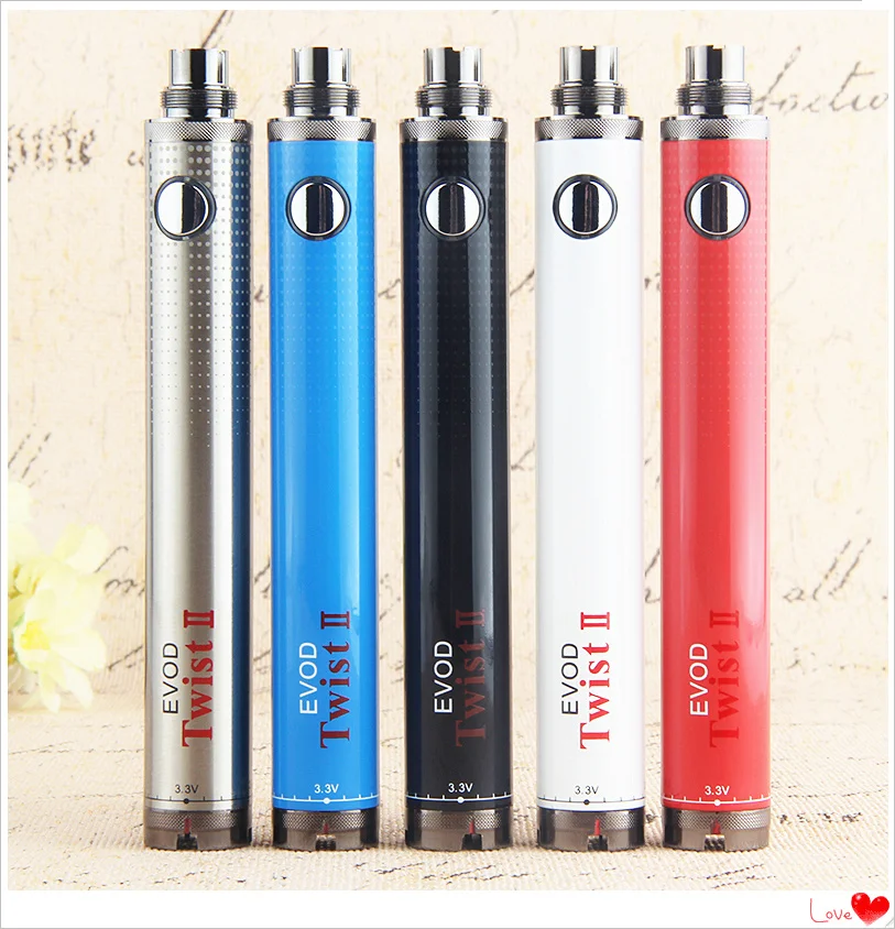 1 шт. EVOD Twist II 2 vaporizador переменное напряжение 3,3 V~ 4,8 V vape мод электронная сигарета vape для электронной сигареты EGO 510 Атомайзер