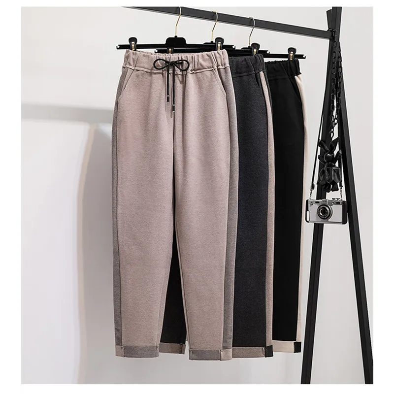 Женские осенне-зимние брюки JUJULAND теплые длинные с высокой талией горячая