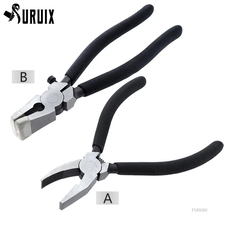 

FURUIX Flat Nose Pliers Ceramic Cutting Opening Trimming Wear-resistant Clamping Non slip 6 / 8 inch Hand Tools Locking Pliers