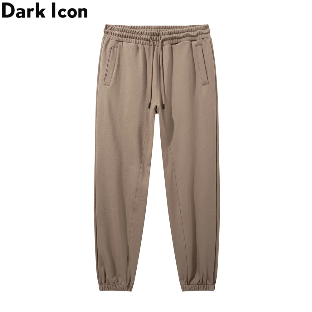 

Dark Icon Plain Jogging Pants Elastic Waist Men's Sweatpants Full Length