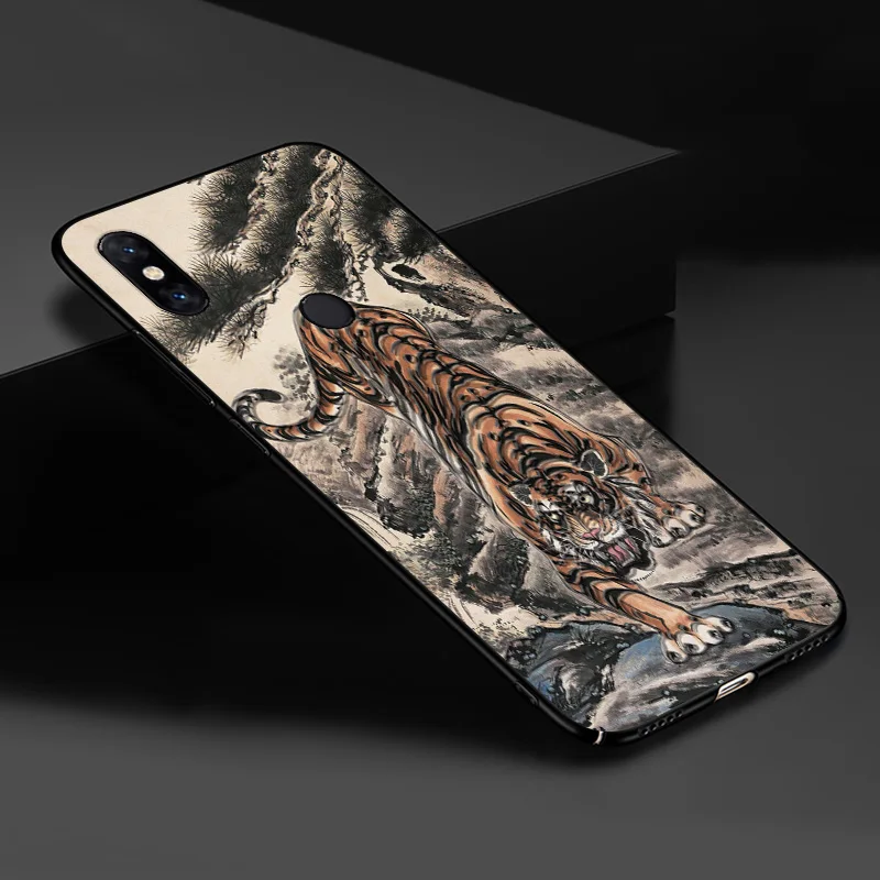 mi8 mix3 mix2s Case Chinese dragon lion Wolf world Tempered glass Cover Shock-Proof case For Xiaomi MI MIX 3 2S mi 8 |