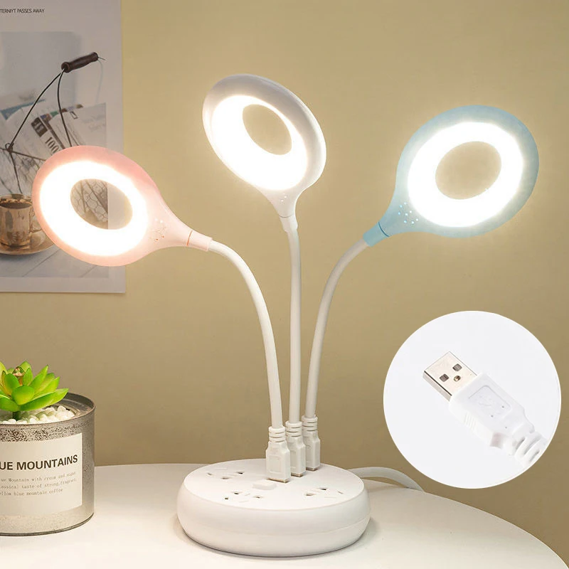 

Table Lamp USB Socket Freely Foldable Portable LED Light Soft Light Saving Energy Eye Protection for Power Bank Notebook Reading