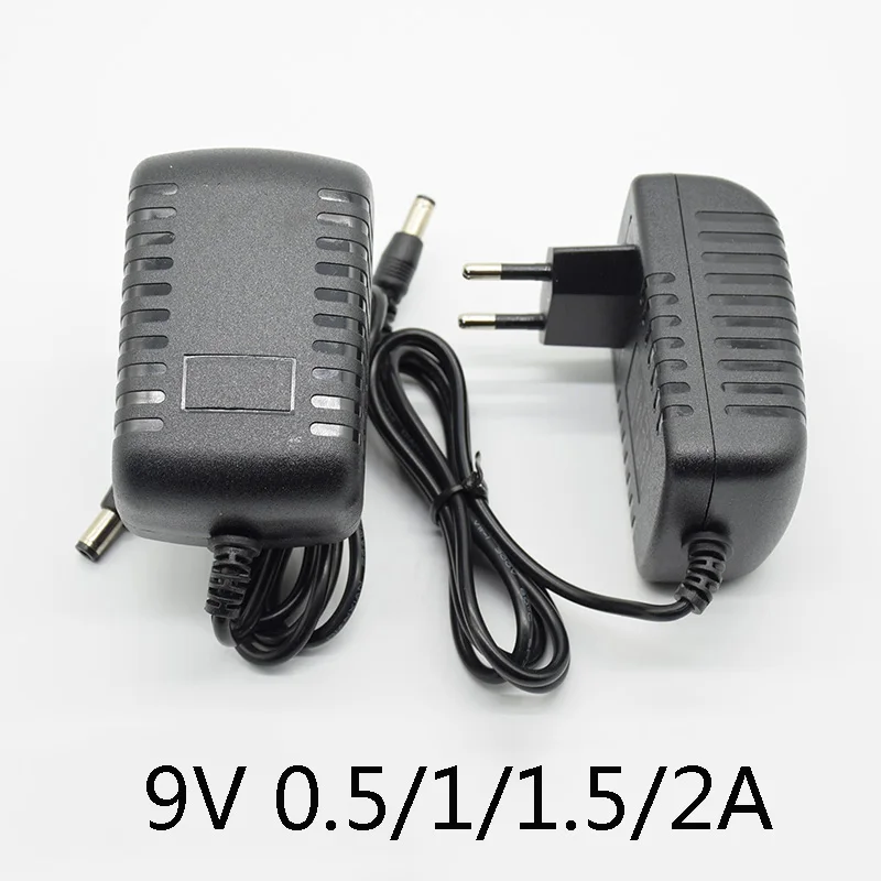 AC 100 240V DC 9V 0.5A 1A 1.5A 2A электрогитара Stompbox блок питания адаптер зарядное устройство